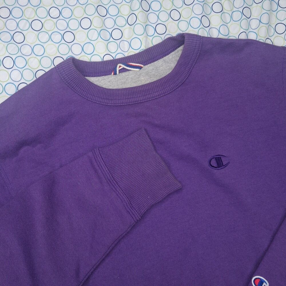 Champion Powerblend Crewneck Mens Sweatshirt Purple Med